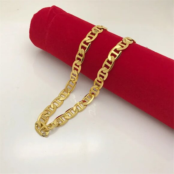 Fashion Jewelry Jewelry - 🥇Beautiful 24" Mariner Link Necklace, 6mm Wide, Yellow Gold